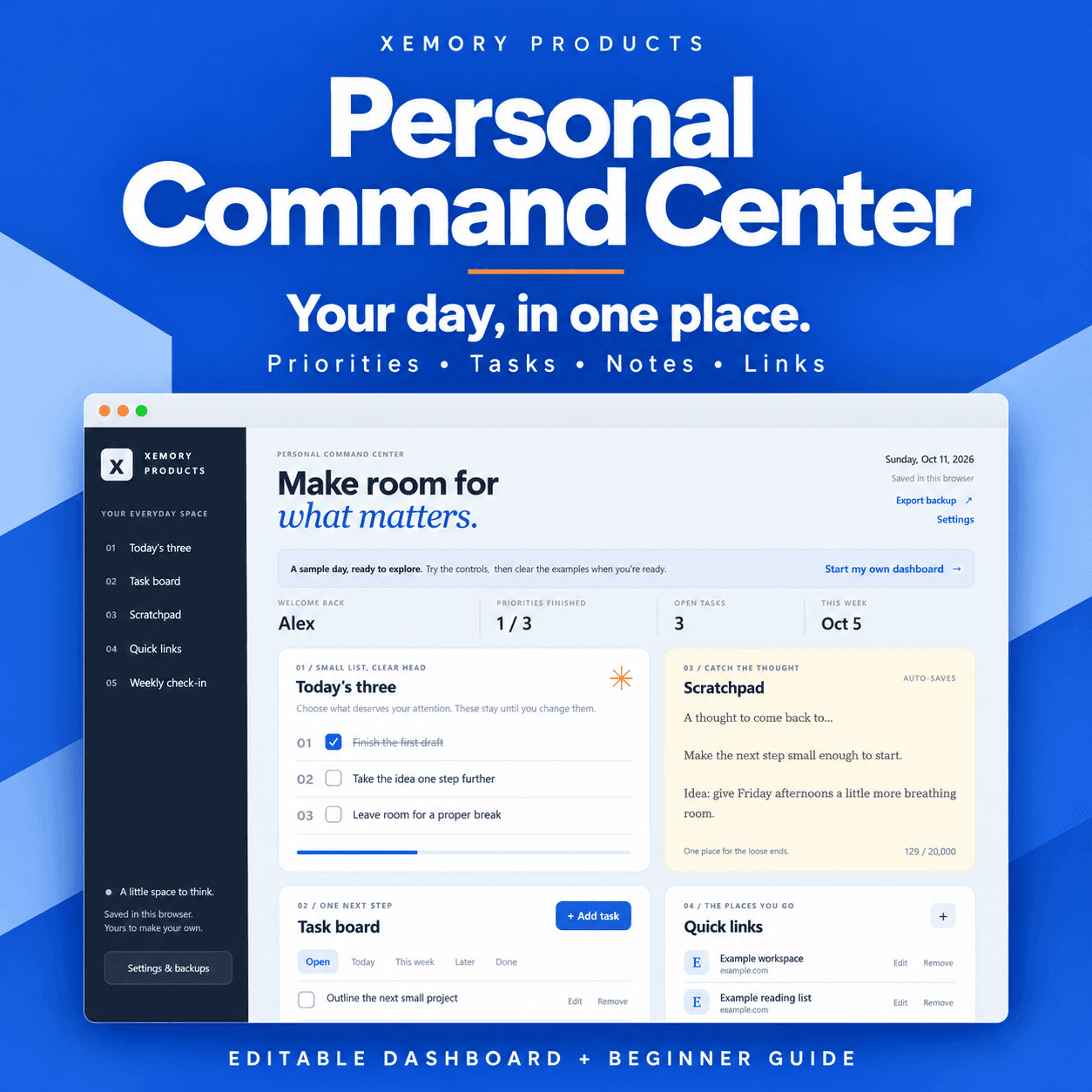 Personal Command Center — product preview